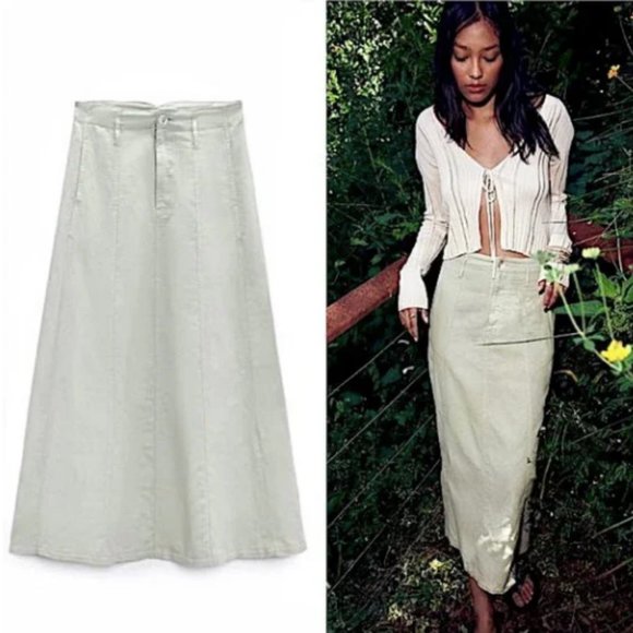 Zara Linen Blend Cape Skirt - M - Picture 1 of 3